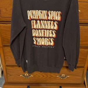 Simply Southern gray flannel fall shirt in excellent condition